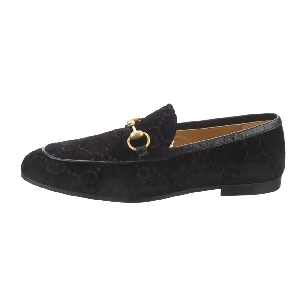 Gucci GG Logo Velvet Loafers - Men's Luxury Dress Shoes
